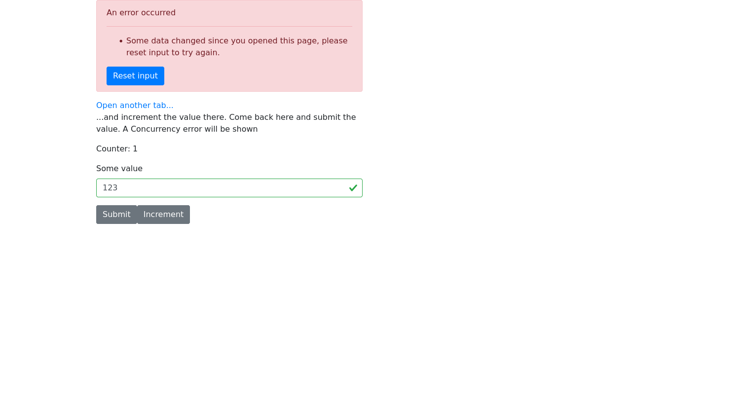 The error shown when submitting an out of date |Form|\.